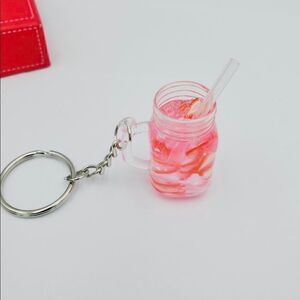 Strawberry Drink Cooler Keychain 